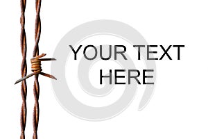 Rusty barbed wire background