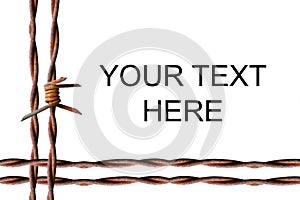 Rusty barbed wire background