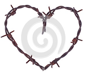 Rusty barbed wire heart
