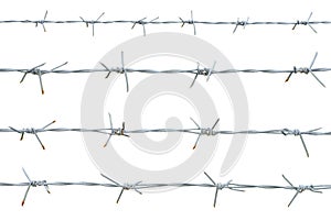 Rusty barbed wire isolated on white background