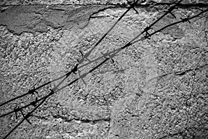 rusty barbed wire old