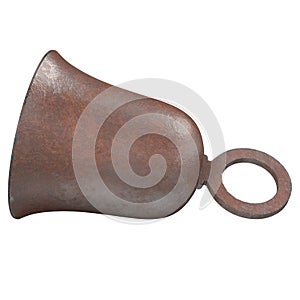 Rusty bell on a white background, 3d illustration