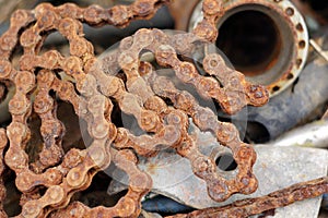 Rusty bicycle chain. picture for blog