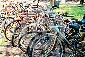 Rusty Bikes in a Junkyard