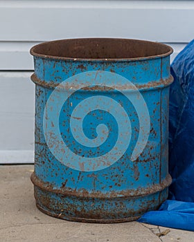 Rusty Blue Bin