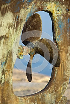 Rusty boat propeller