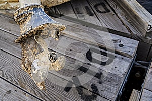 Rusty boat propeller