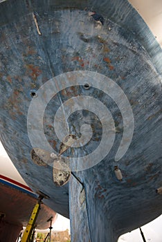 Rusty boat propeller