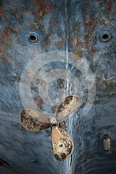 Rusty boat propeller