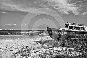 Rusty Boat on the shore of Black Sea