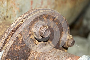 Rusty bolt with nut