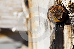 Rusty bolt nut detail