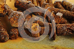 rusty bolt and nuts