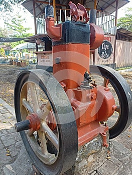 Rusty engine, part of an abandoned train wreck