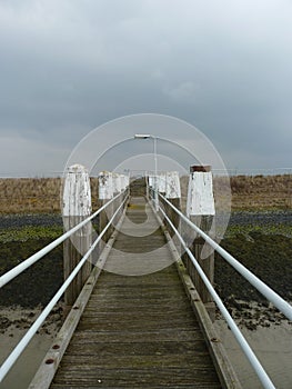 Rusty bridge in a harbour