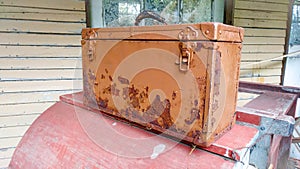 Rusty Brown Toolbox with Latches