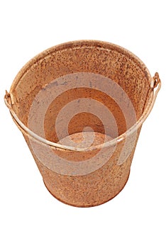 Rusty bucket Clipping path