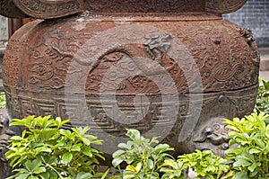 Rusty Buddhist Prayer Urn