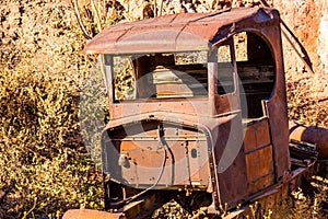 Rusty Cab Of Antique Automobile