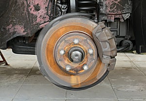 Rusty car brake