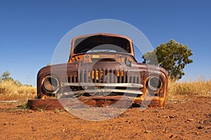 Rusty car in outback Australia