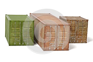 Rusty cargo containers