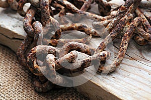 Rusty chain closeup