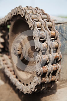 Rusty chain link drive