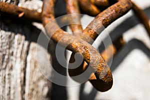 Rusty chain links is close