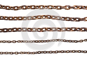 Rusty chains isolated on white background
