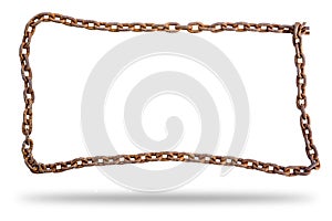 Rusty chains isolated on white background