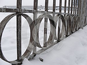 Rusty circles detail of ancien architecture