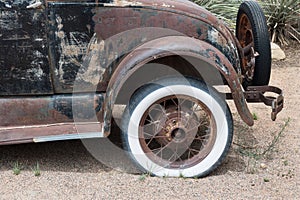 Rusty classic car details