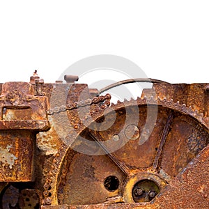 Rusty Cog from an Engine isolated
