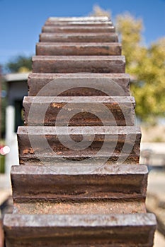 Rusty cog wheel closeup