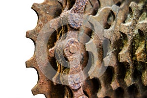 Rusty cogwheel gear