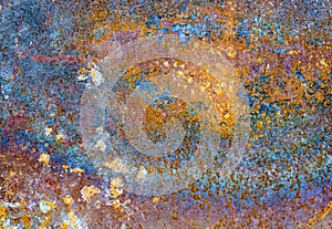 Rusty corroded iron plate surface