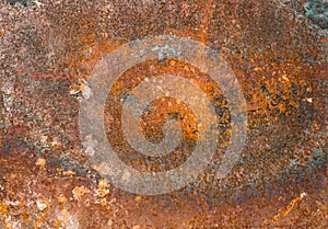 Rusty corroded iron plate surface