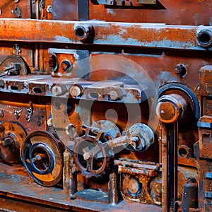 A rusty and corroded texture with decaying metal and old machinery3, Generative AI