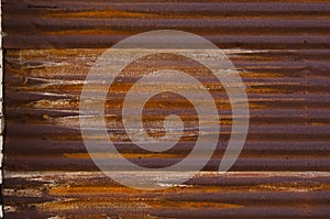 Rusty corrugated galvanized steel siding