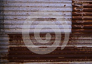 Rusty corrugated galvanized steel siding