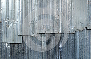 A rusty corrugated iron metal texture photo