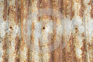 Rusty corrugated metal roofing texture