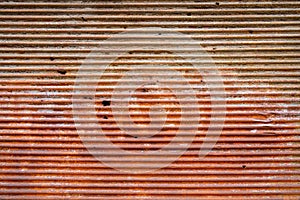 Rusty corrugated metal sheet background