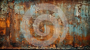 Rusty corrugated metal texture background. Old rusty metal surface