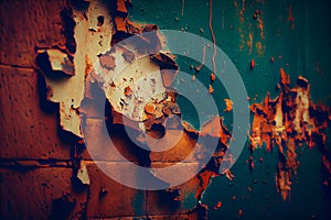 rusty and cracked old wall texture.generative ai