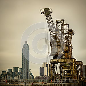 Rusty cranes at Battersea power station