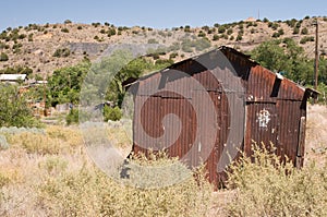 Rusty desert mining shack
