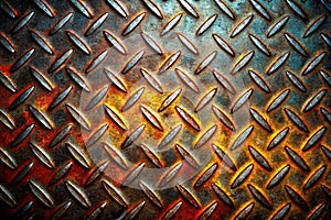 Rusty diamond plate metal texture. (1