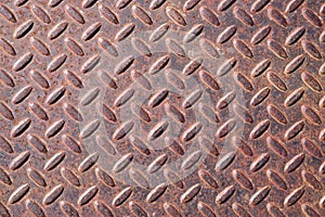 Rusty Diamond Tread Metal Background